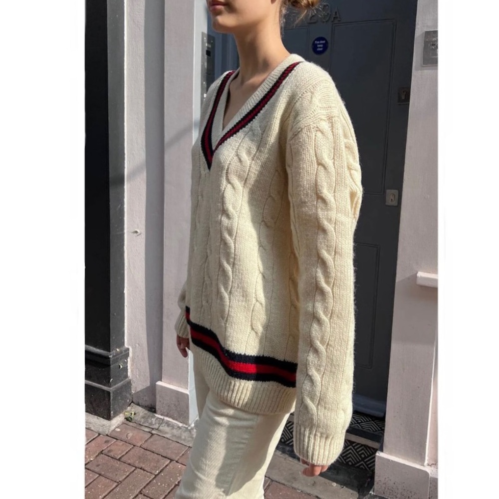 BRANDY MELVILLE NIKKI HEAVY WOOL STRIPE SWEATER - Picture 1 of 13